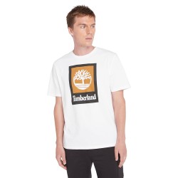 Ανδρικό T-shirt Λευκό SS All Gender Stack Logo Colored Authentic Tee A5QS2-100 Timberland