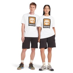 Ανδρικό T-shirt Λευκό SS All Gender Stack Logo Colored Authentic Tee A5QS2-100 Timberland