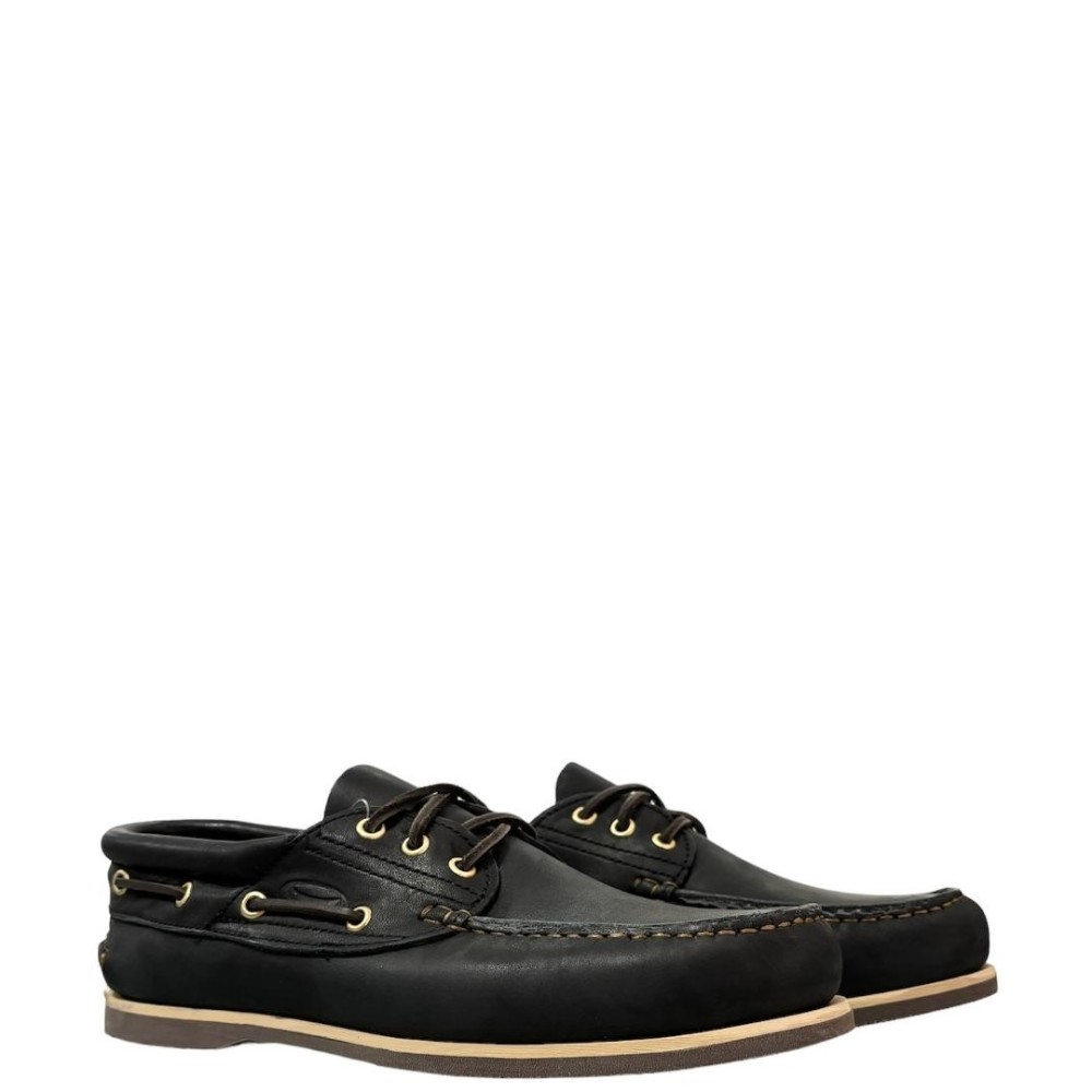 SEA & CITY</br>Ανδρικά Boat-shoes/Ιστιοπλοϊκά Μαύρο Δέρμα C5 DALLAS2 Sea & City