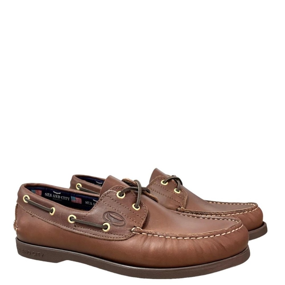 SEA & CITY</br>Ανδρικά Boat-shoes/Ιστιοπλοϊκά Μπράντυ Δέρμα C88 DALLAS Sea & City