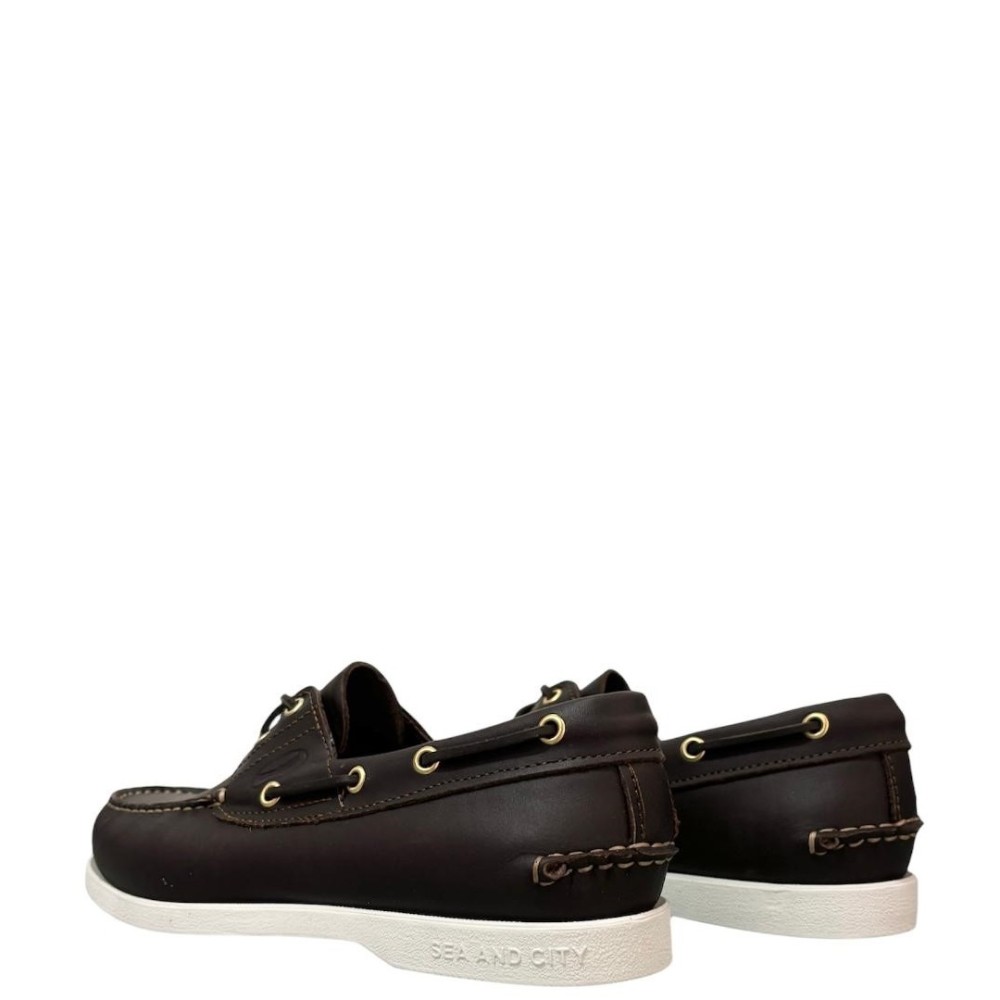 SEA & CITY</br>Ανδρικά Boat-shoes/Ιστιοπλοϊκά Καφέ/W Δέρμα C88 Sea & City