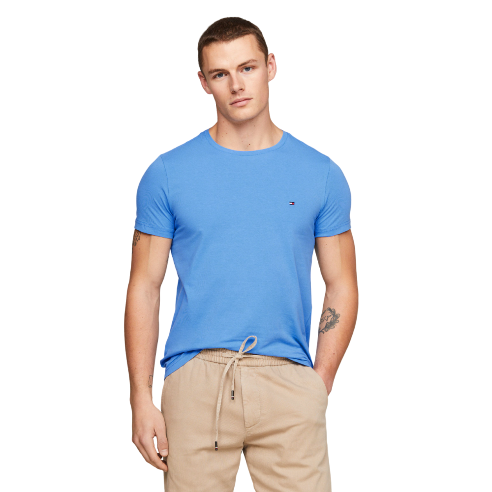 TOMMY HILFIGER</br>Ανδρικό T-shirt Γαλάζιο Stretch Extra Slim Fit MW0MW10800-C30 Tommy Hilfiger