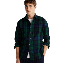 Ανδρικό Πουκάμισο Πράσινο/Multi Καρό Flannel Regular MW0MW37352-0N1 Tommy Hilfiger