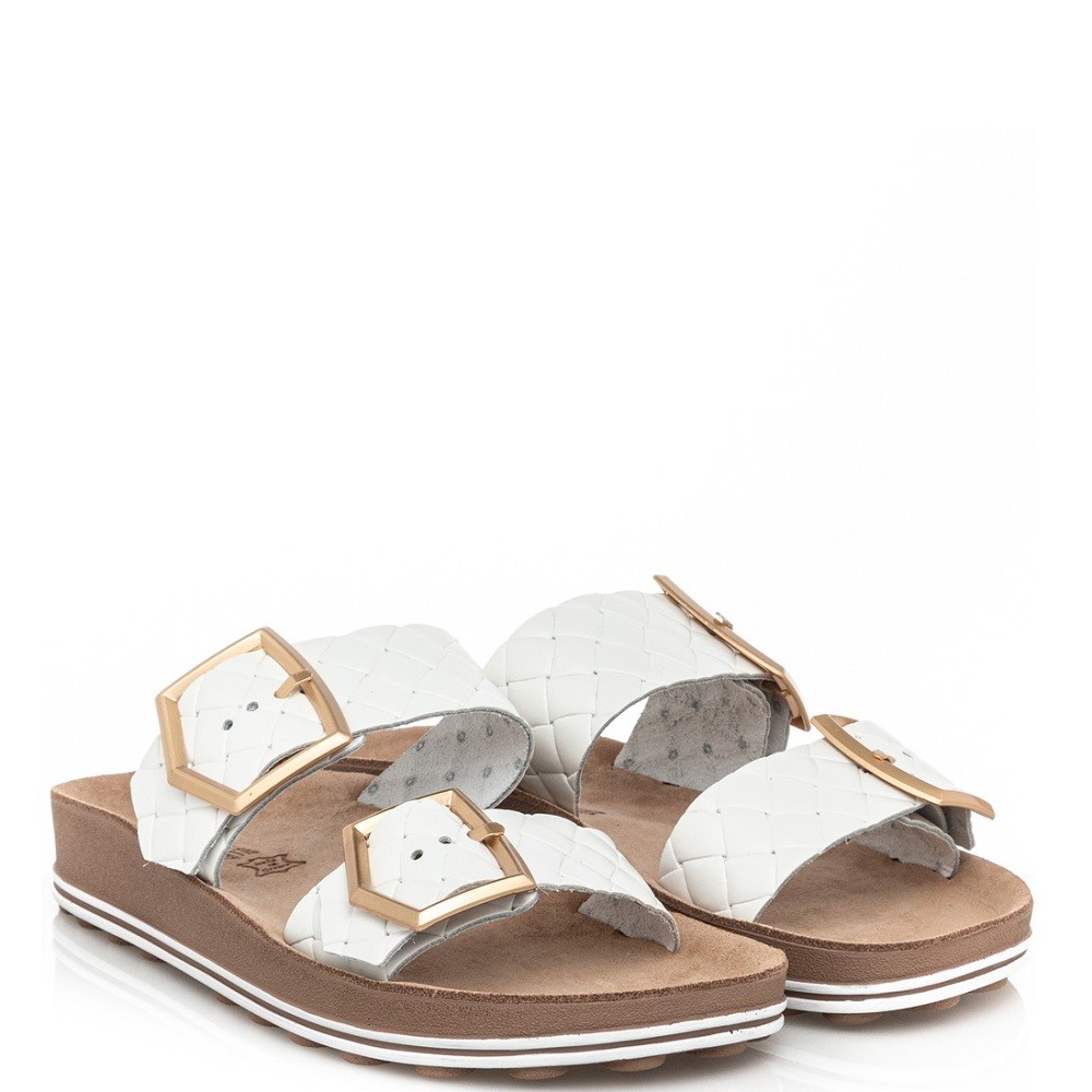 FANTASY SANDALS</br>Γυναικεία Mule Λευκό Δέρμα S331 TAYLOR Fantasy Sandals